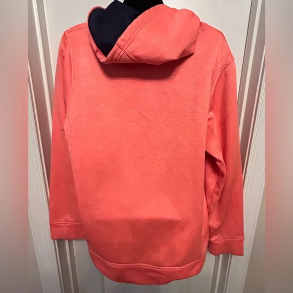 Under Armour Woman's Sweatshirt Small Bright Orange Graphic Hoodie Pullover - Picture 5 of 10